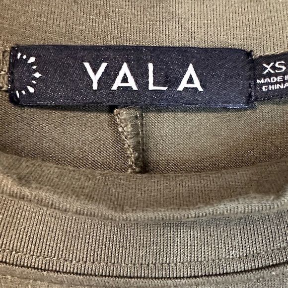 Yala Olive Green Long Sleeve Mock Neck Shift Dress XS - Picture 2 of 5